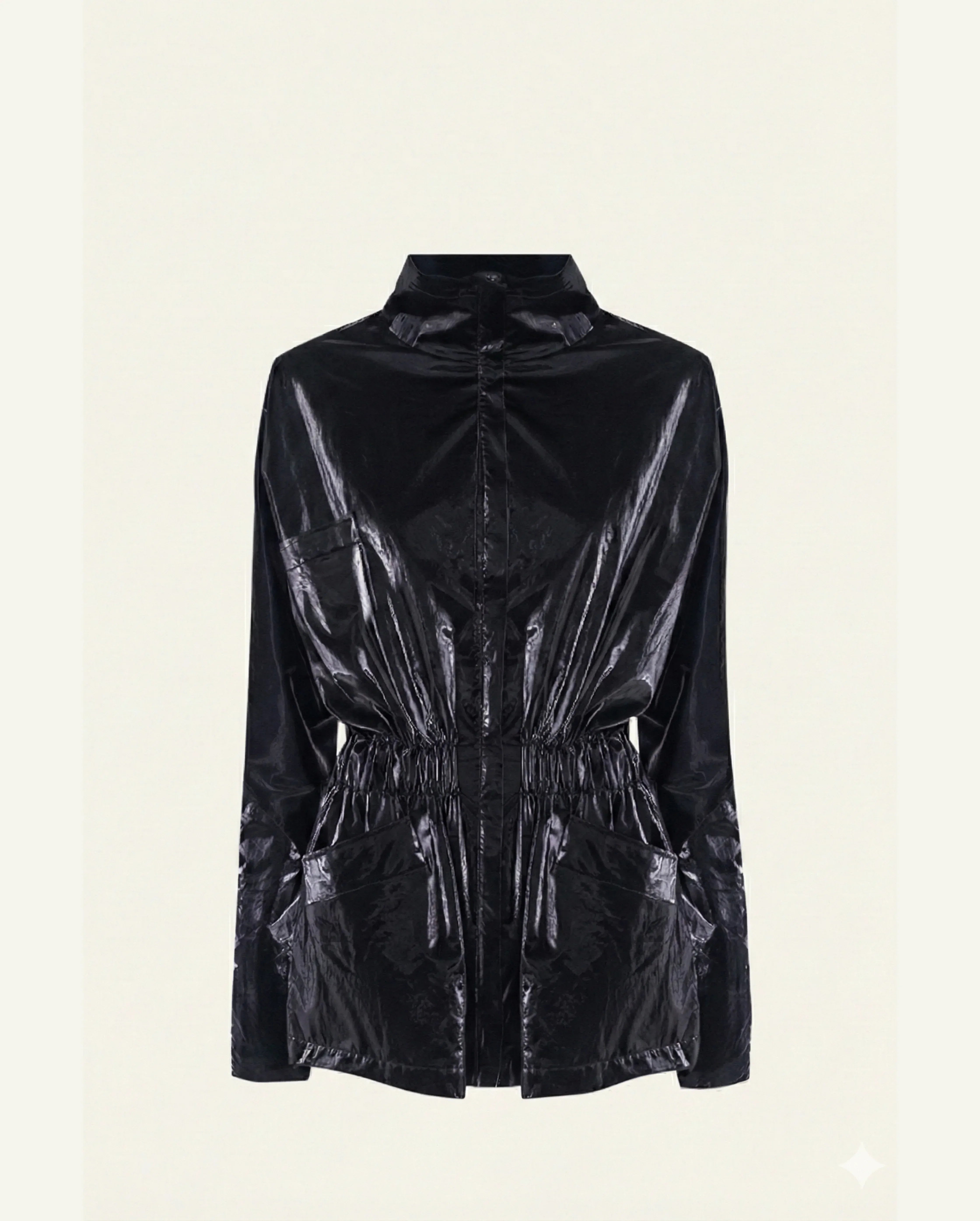 Single-Panel Cotton Windbreaker with Merino Wool Lining - Black 1 Single-Panel Cotton Windbreaker with Merino Wool Lining - Black - Zubek.Co