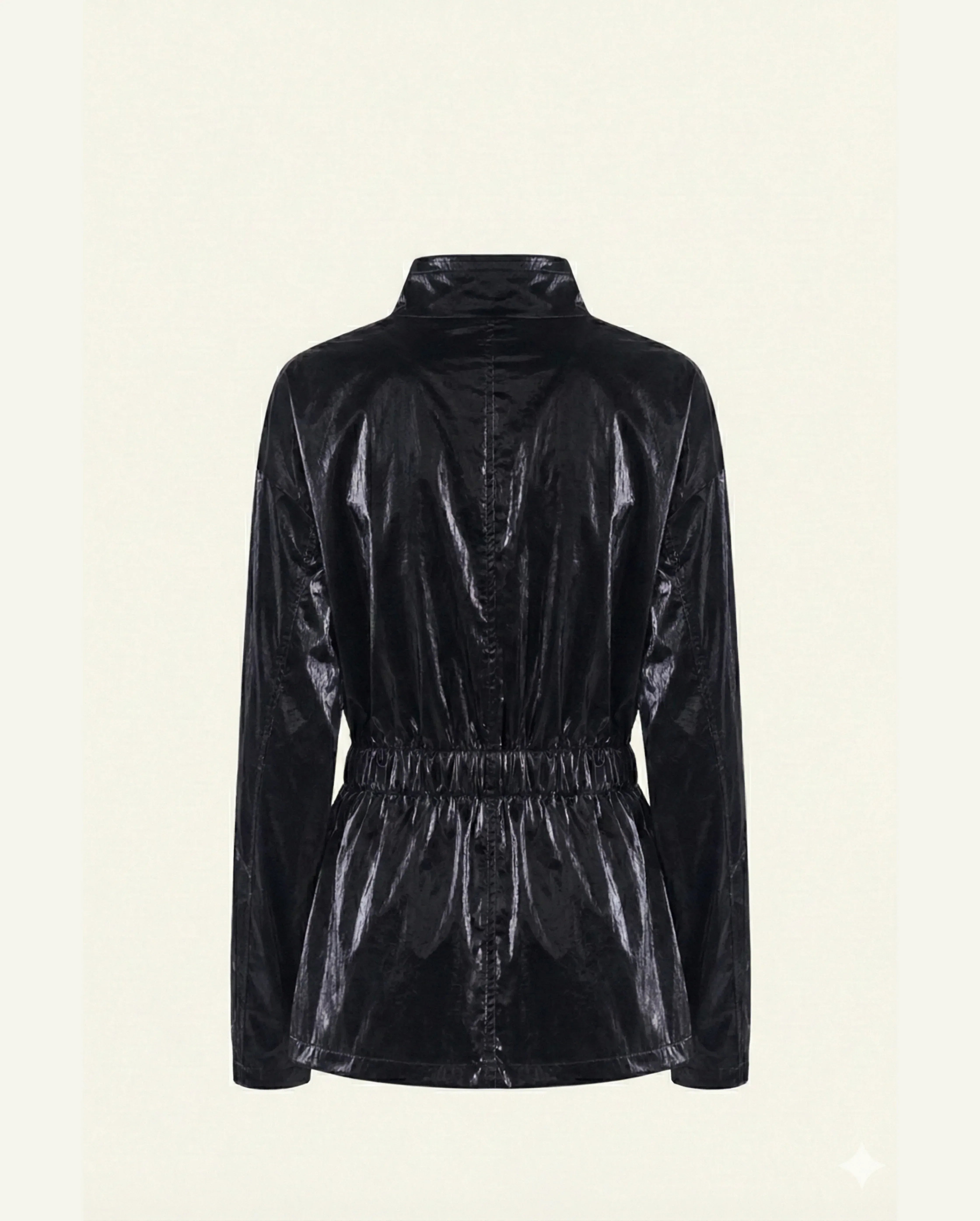 Single-Panel Cotton Windbreaker with Merino Wool Lining - Black 4 Single-Panel Cotton Windbreaker with Merino Wool Lining - Black - Zubek.Co