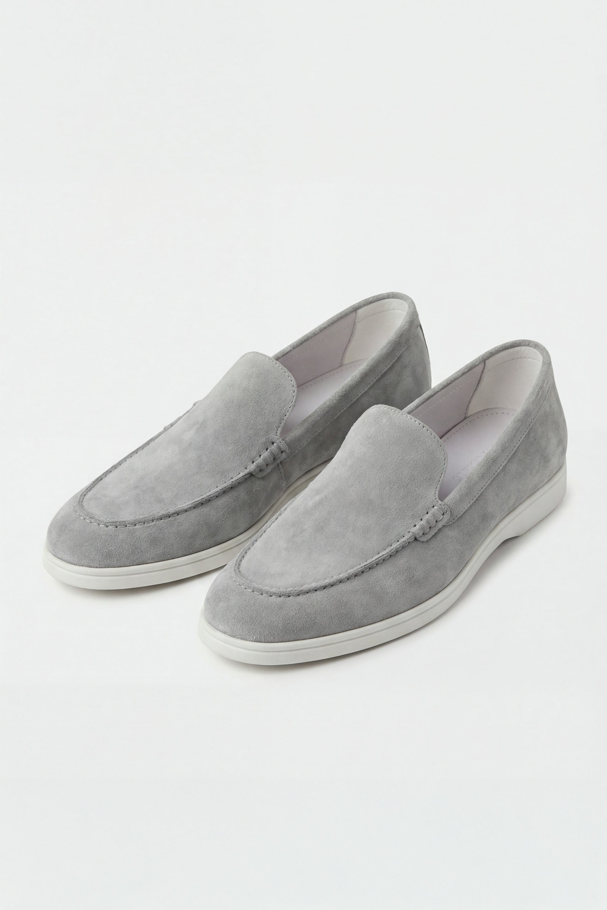 Florence Suede Loafer - Grey 3 Vercate - Suède Loafer - Herenschoen - Instappers - Italiaans Leer - Heren Schoenen - Lichtgrijs / Grijs