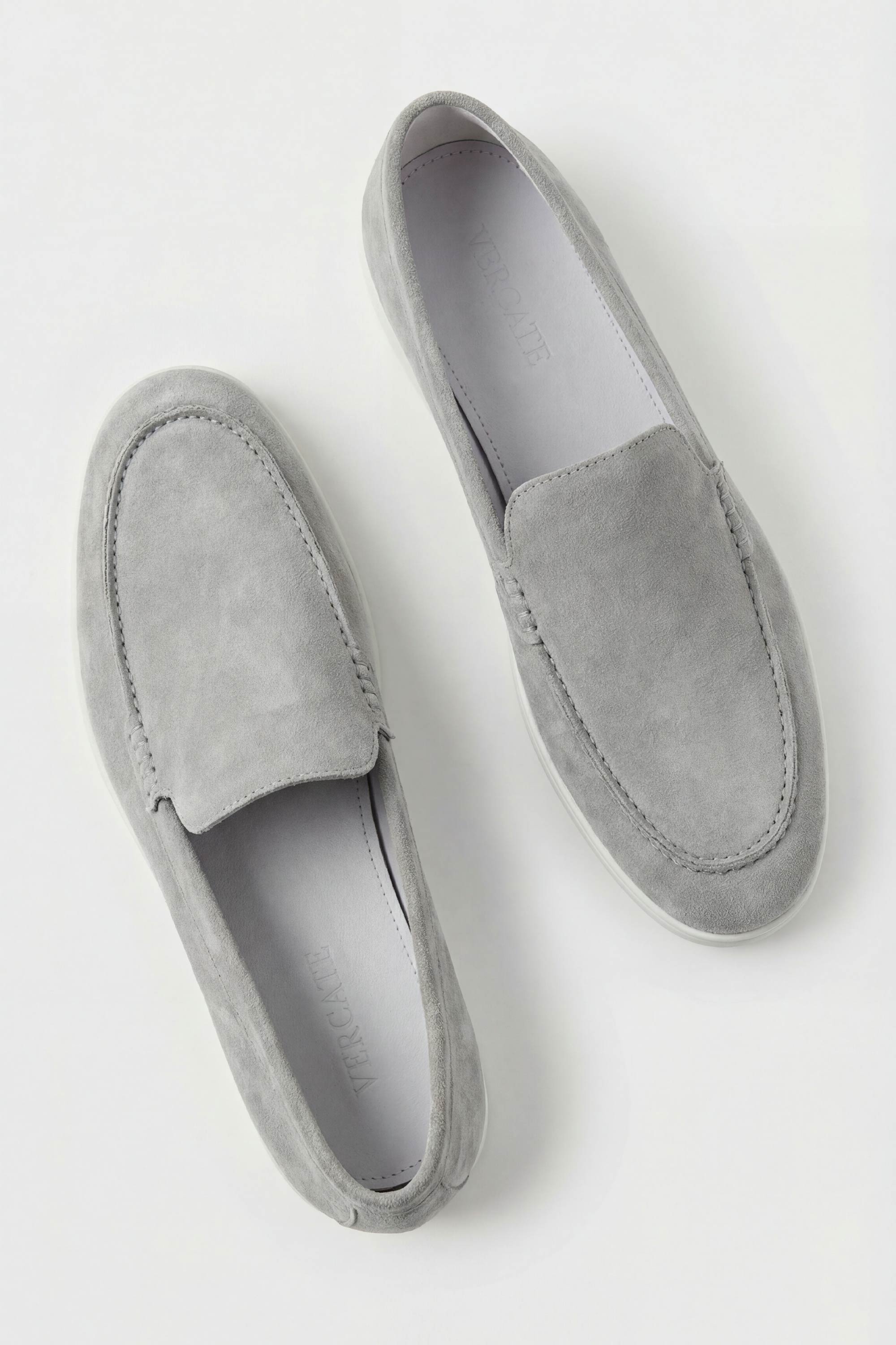 Florence Suede Loafer - Grey 5 Vercate - Suède Loafer - Herenschoen - Instappers - Italiaans Leer - Heren Schoenen - Lichtgrijs / Grijs