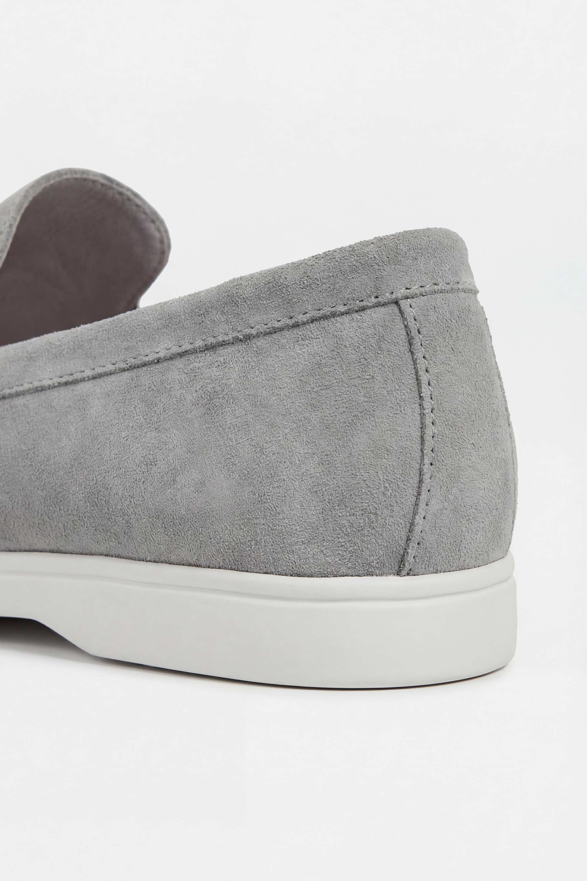 Florence Suede Loafer - Grey 6 Vercate - Suède Loafer - Herenschoen - Instappers - Italiaans Leer - Heren Schoenen - Lichtgrijs / Grijs