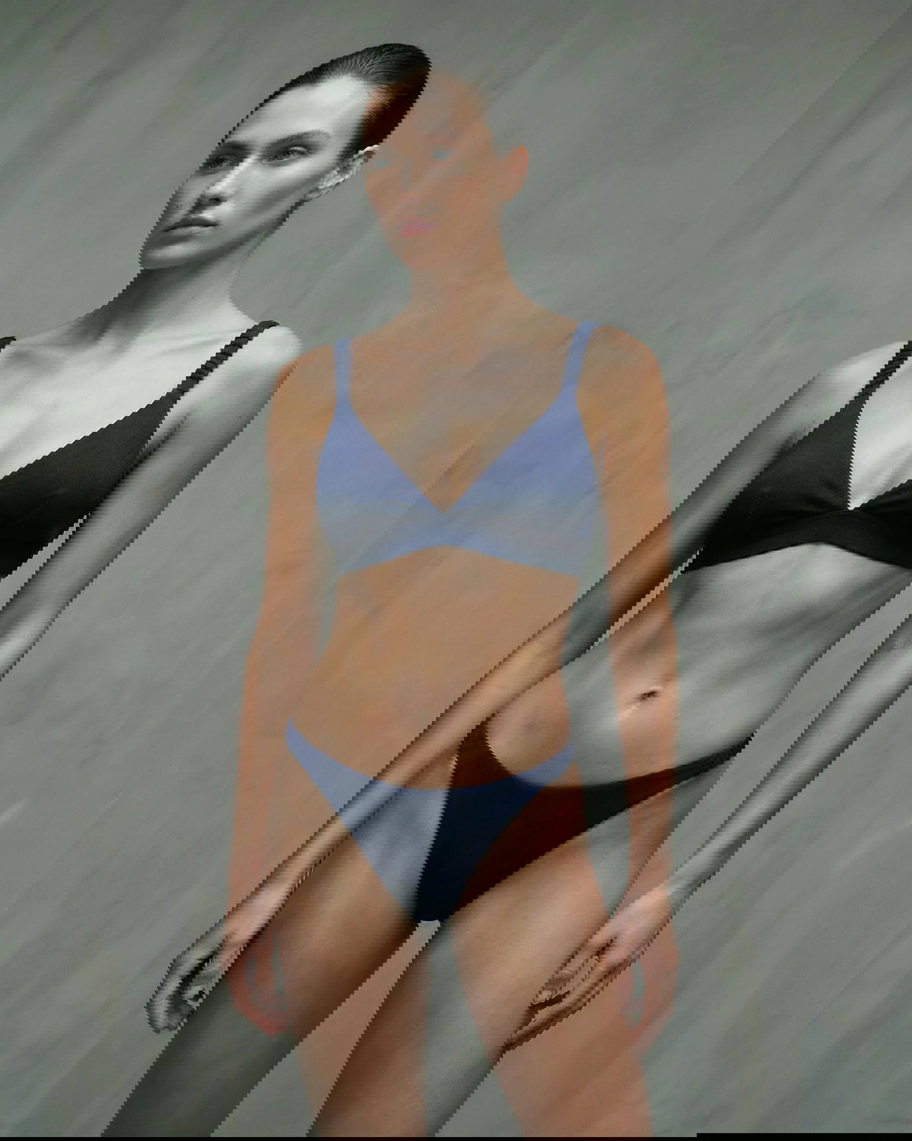 Merino Wool Bra – Dark Blue | Natural Wireless Support - Zubek.Co