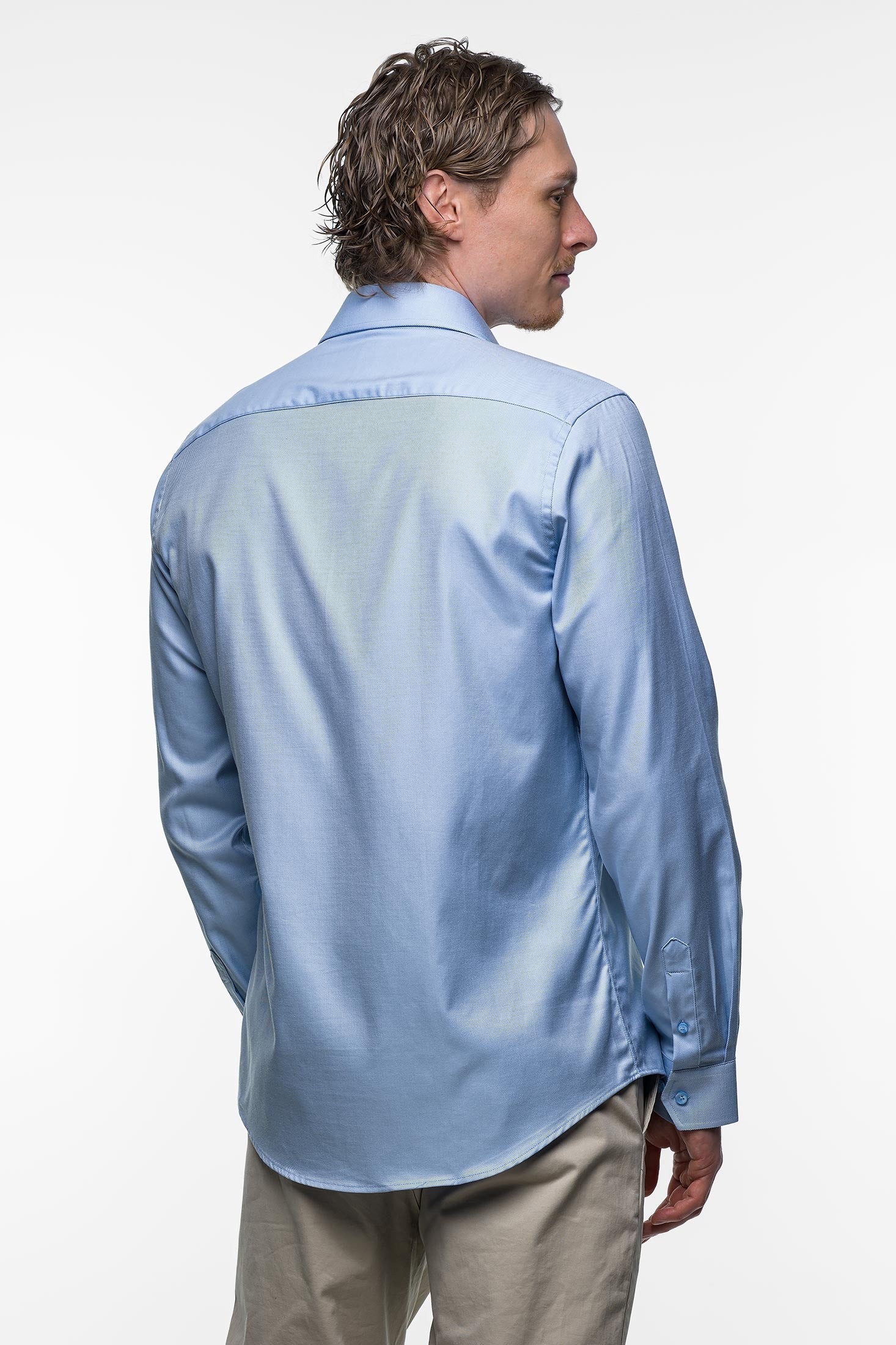 Non Iron Shirt - Twill - Light Blue 6 Vercate - Strijkvrij Overhemd - Twill Katoen - Business Shirt - Lange Mouwen - Slim Fit - Heren - Lichtblauw