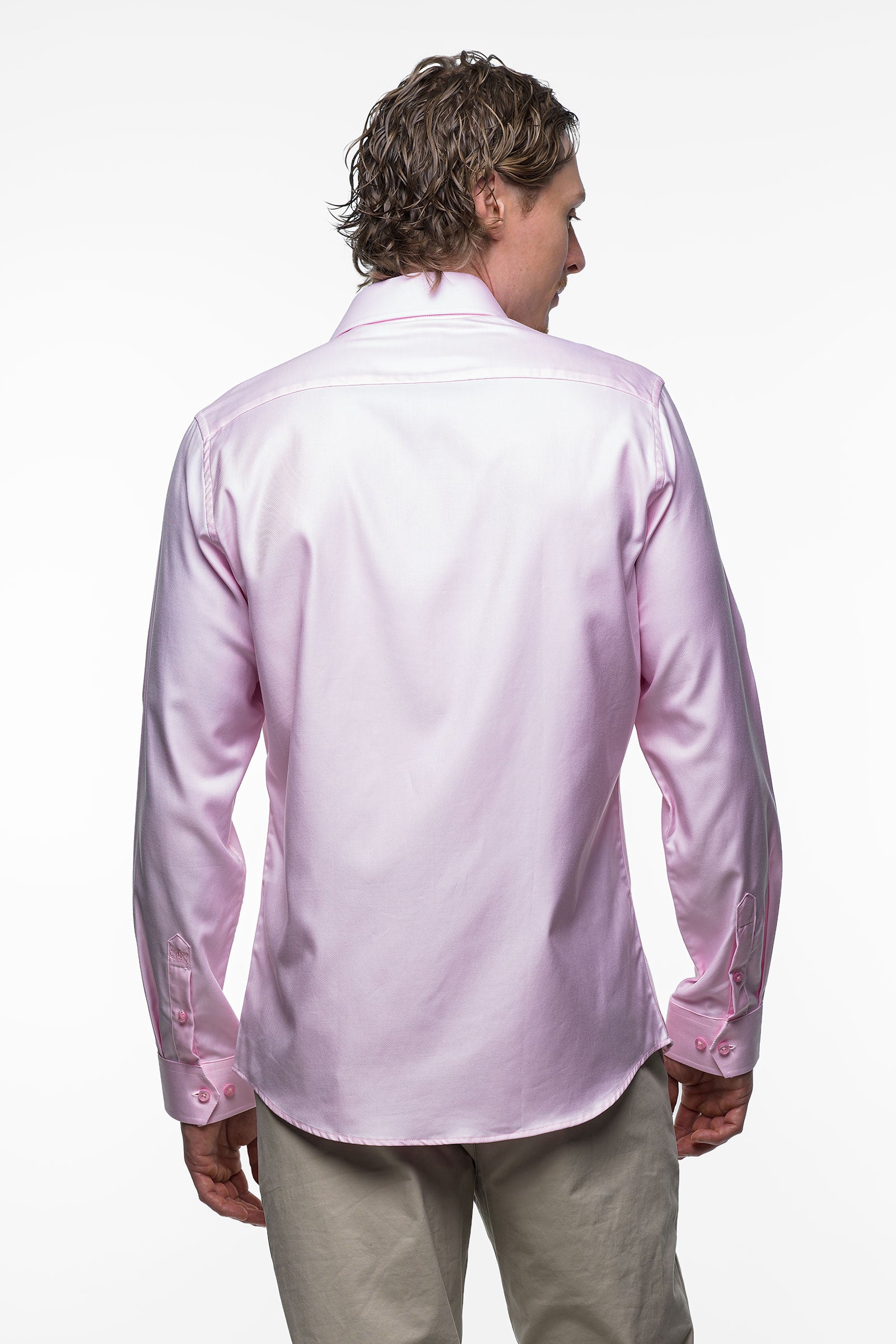 Non Iron Shirt - Twill - Pink 4 Vercate - Strijkvrij Overhemd - Twill Katoen - Business Shirt - Lange Mouwen - Slim Fit - Heren - Roze