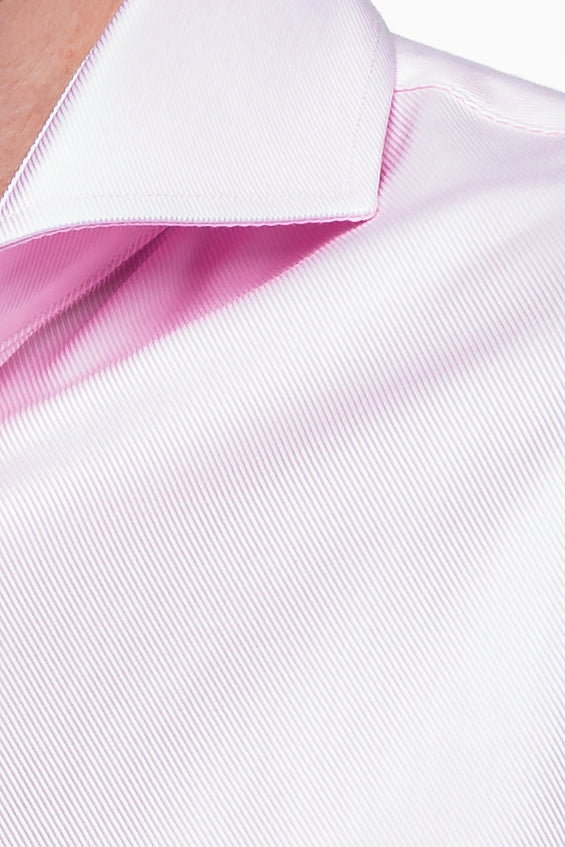 Non Iron Shirt - Twill - Pink 5 Vercate - Strijkvrij Overhemd - Twill Katoen - Business Shirt - Lange Mouwen - Slim Fit - Heren - Roze