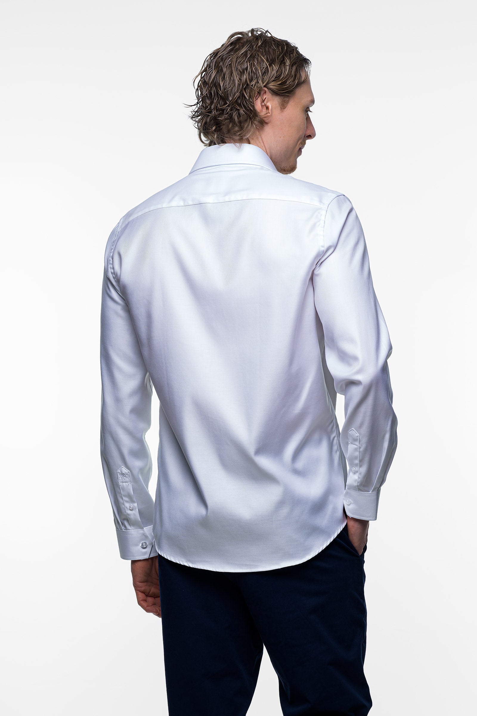 Non Iron Shirt - Twill - White 6 Vercate - Strijkvrij Overhemd - Twill Katoen - Business Shirt - Lange Mouwen - Slim Fit - Heren - Wit