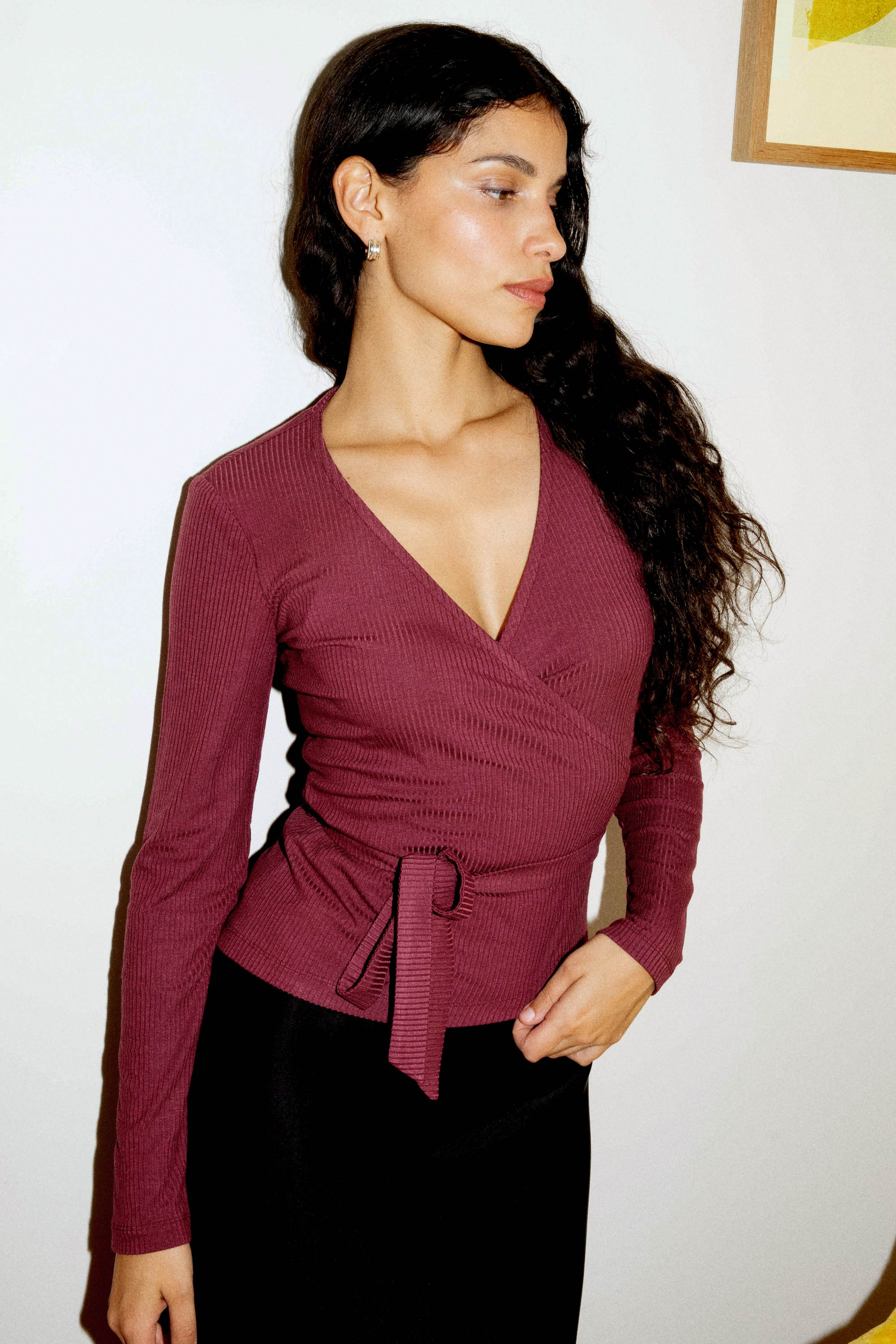Wrap-over top Olivier burgundy 4 Wrap-over top Olivier burgundy