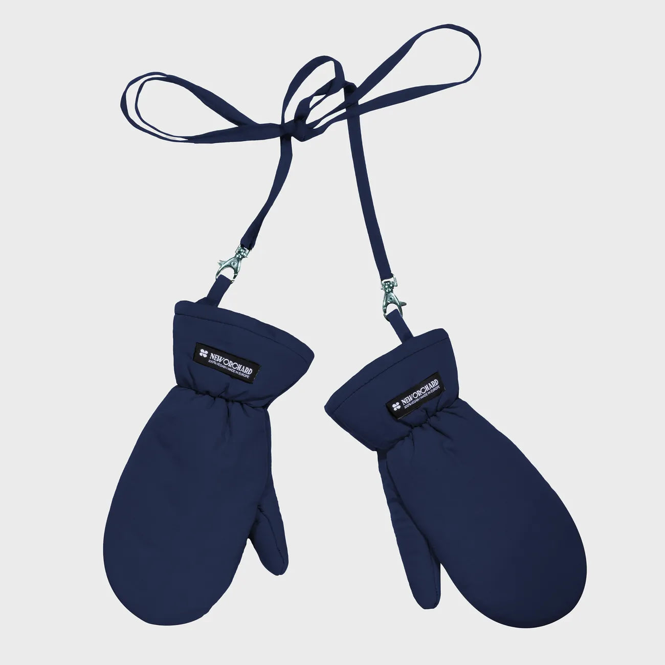 Winter Vegan Gloves Navy 1 Navy blue vegan winter gloves made from recycled materials with adjustable wrist straps. - The New Orchard CH