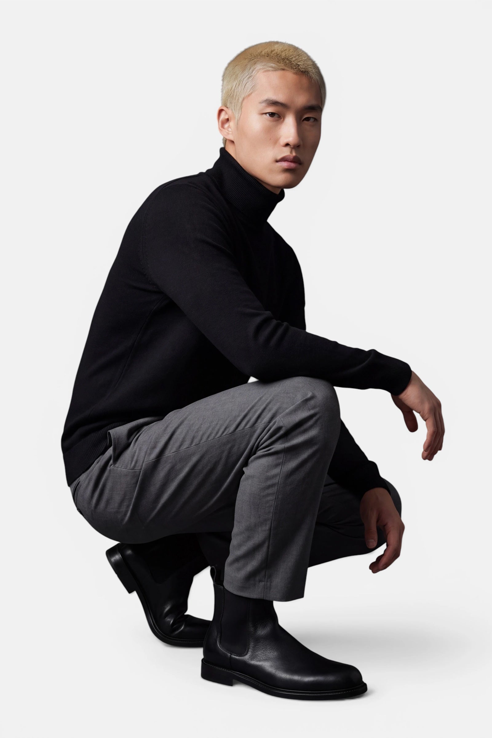 Turtleneck Sweater - Cashmere Blend - Black 2 Vercate - Coltrui Heren - Zwart - Cashmere Blend - Pullover - Regular Fit