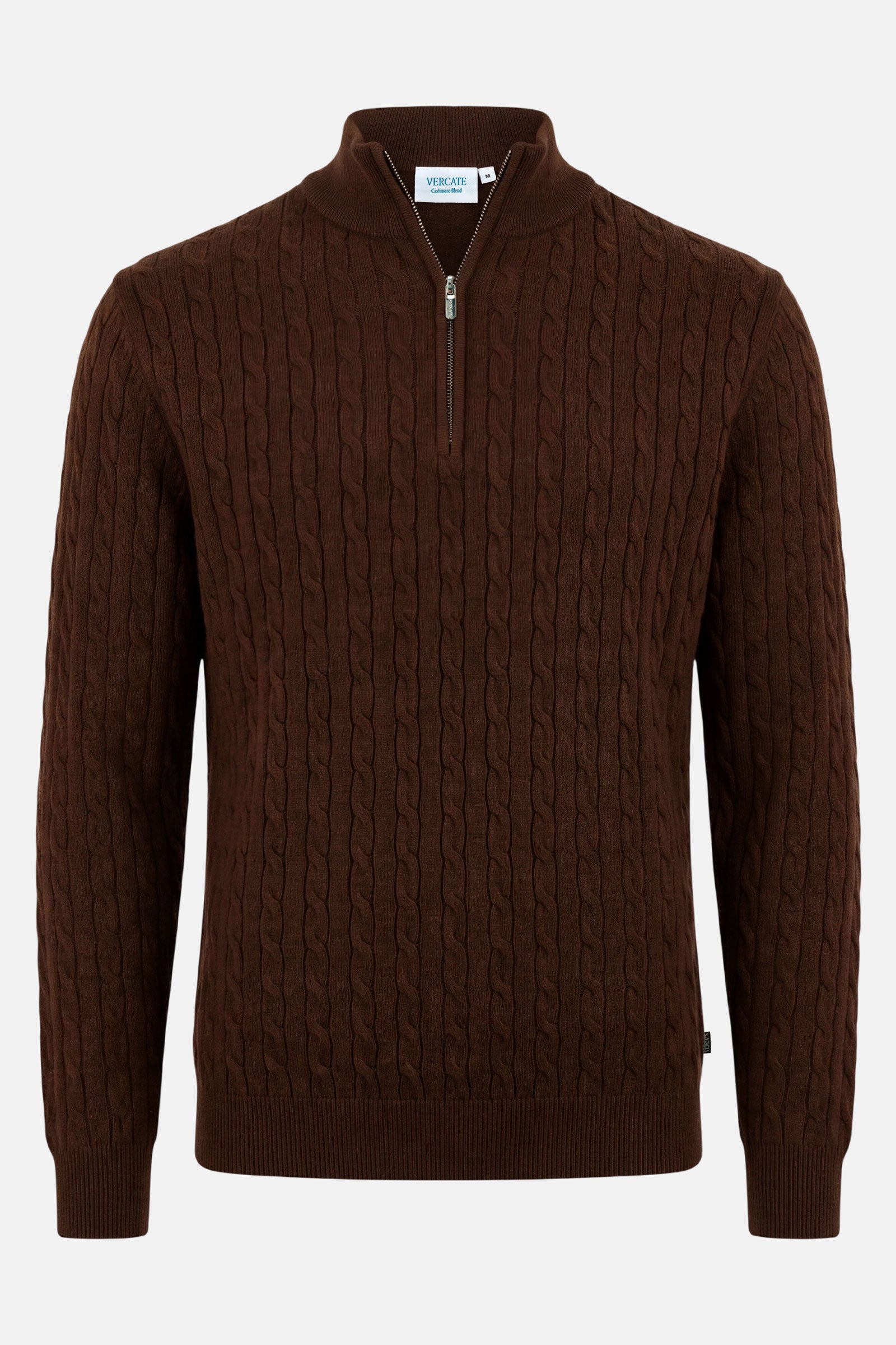 Half Zip - Cashmere Blend - Cognac Brown 1 packshot