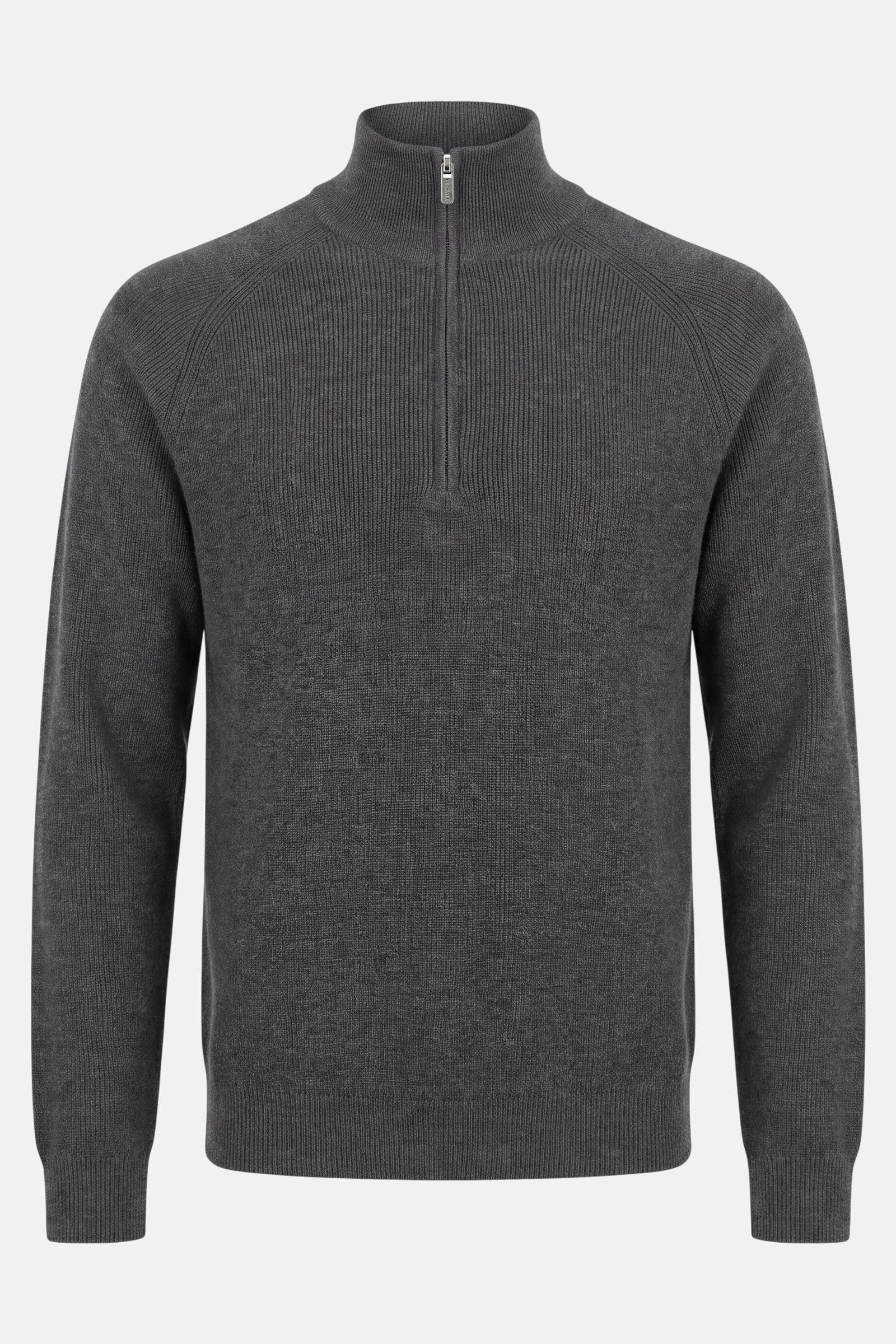 Half Zip - Cashmere Blend - Dark Grey 1 packshot