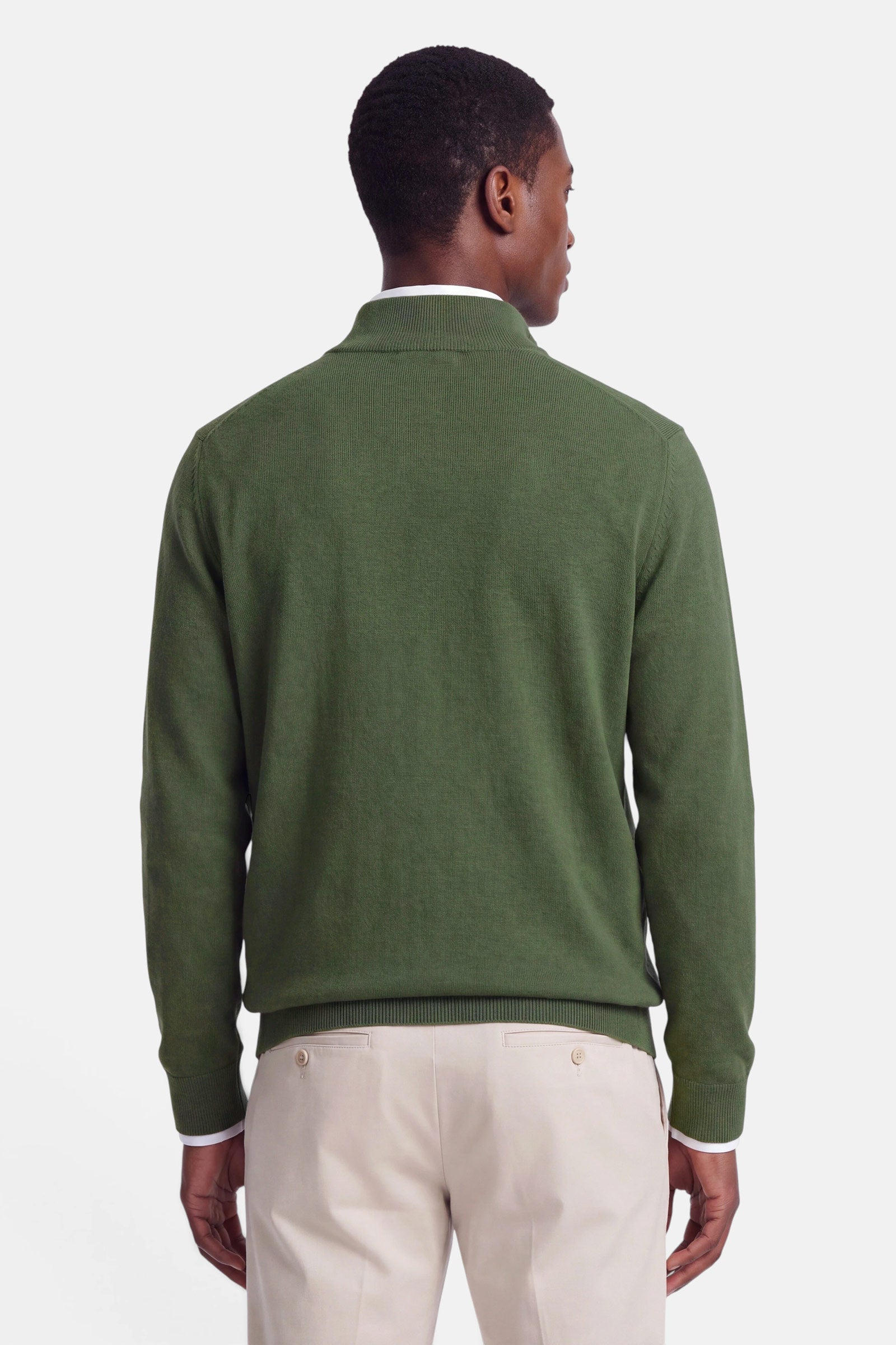Half Zip - Cashmere Blend - Green 4 Vercate - Quarter Zip / Half Zip Trui Heren - Groen - Cashmere Blend - Regular Fit