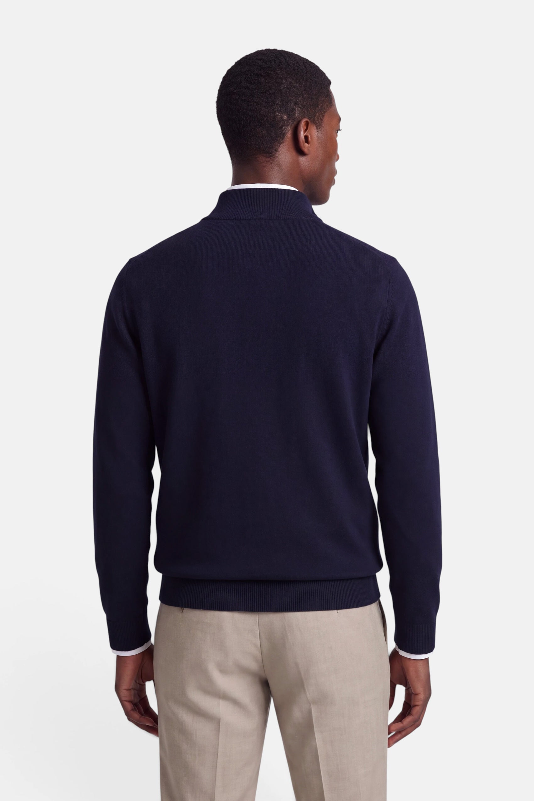 Half Zip - Cashmere Blend - Navy 6 Vercate - Quarter Zip / Half Zip Trui Heren - Navy / Marine Blauw - Cashmere Blend - Regular Fit