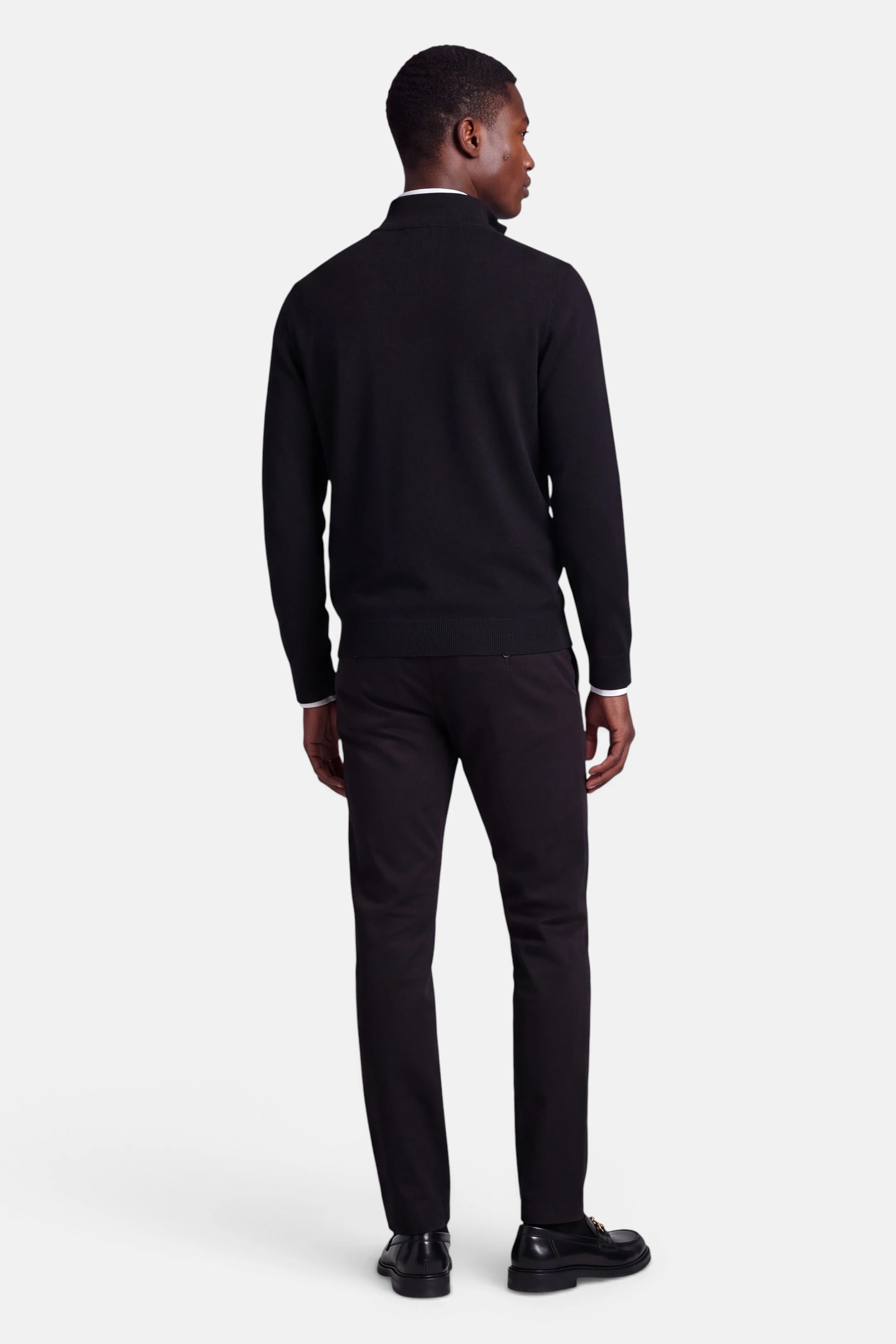 Half Zip - Cashmere Blend - Black 3 Vercate - Quarter Zip / Half Zip Trui Heren - Zwart - Cashmere Blend - Regular Fit